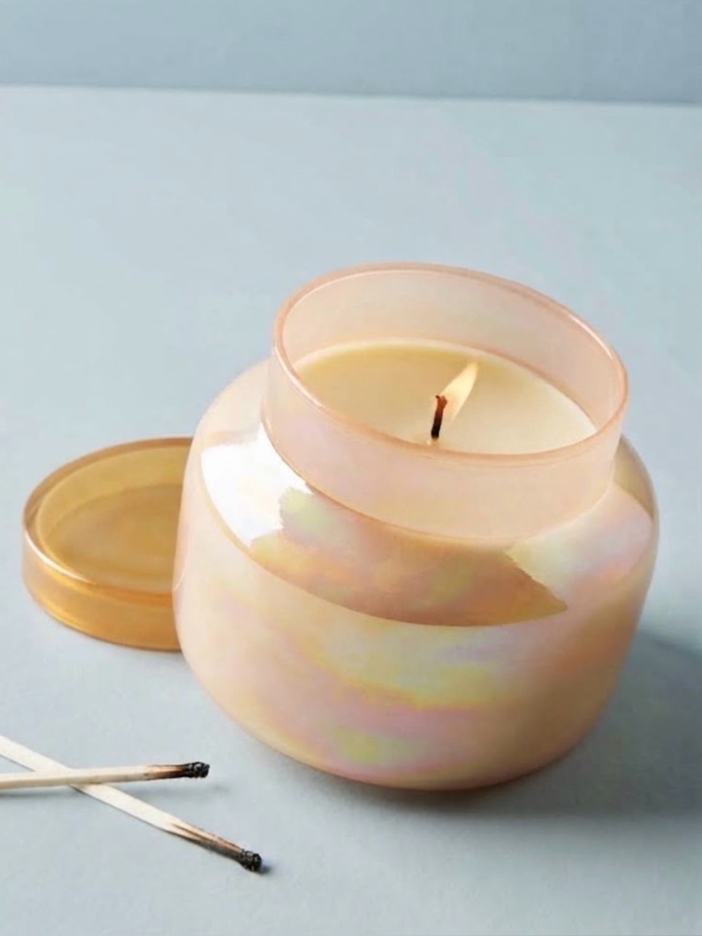 Anthropologie Capri Blue Colorblock Iridescent Jar Candle 70 Hour Burn Time